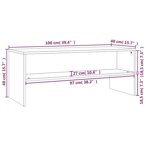 vidaXL Tv-meubel 100x40x40 cm bewerkt hout betongrijs