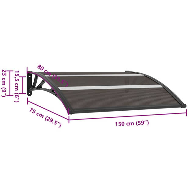 vidaXL Deurluifel 120x75 cm PC zwart