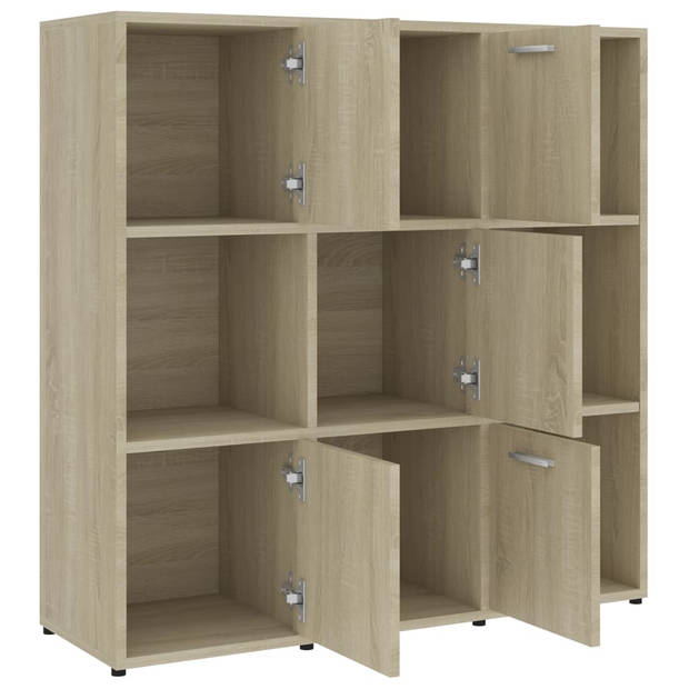 The Living Store Boekenkast - Sonoma eiken - 90 x 30 x 90 cm - 9 vakken