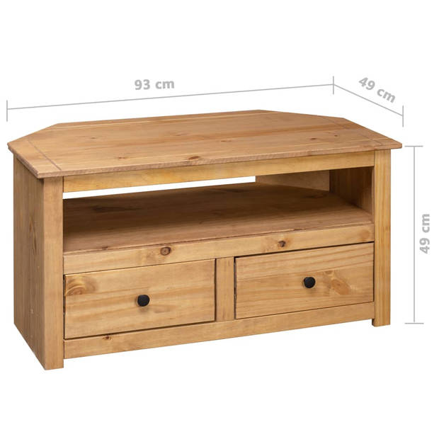 vidaXL Tv-hoekkast Panama Range 93x49x49 cm massief grenenhout