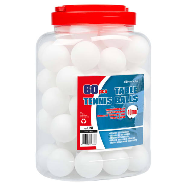 Get & Go Tafeltennisballen 60 st ABS wit