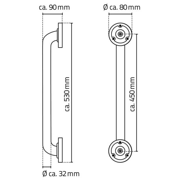 RIDDER Wandbeugel 45 cm aluminium zwart