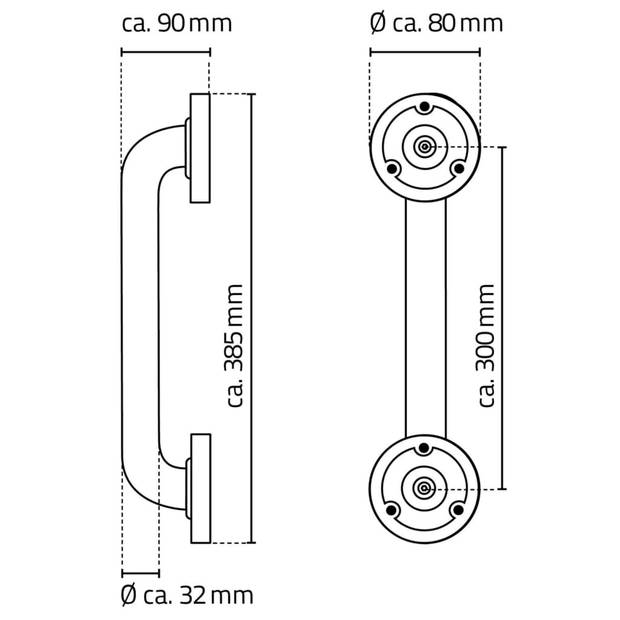 RIDDER Wandbeugel 30 cm aluminium zwart