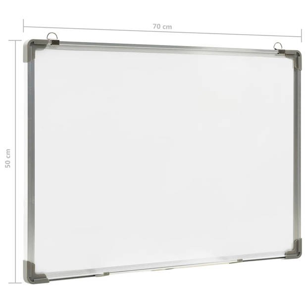 vidaXL Whiteboard magnetisch 70x50 cm staal wit