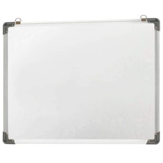 vidaXL Whiteboard magnetisch 90x60 cm staal wit