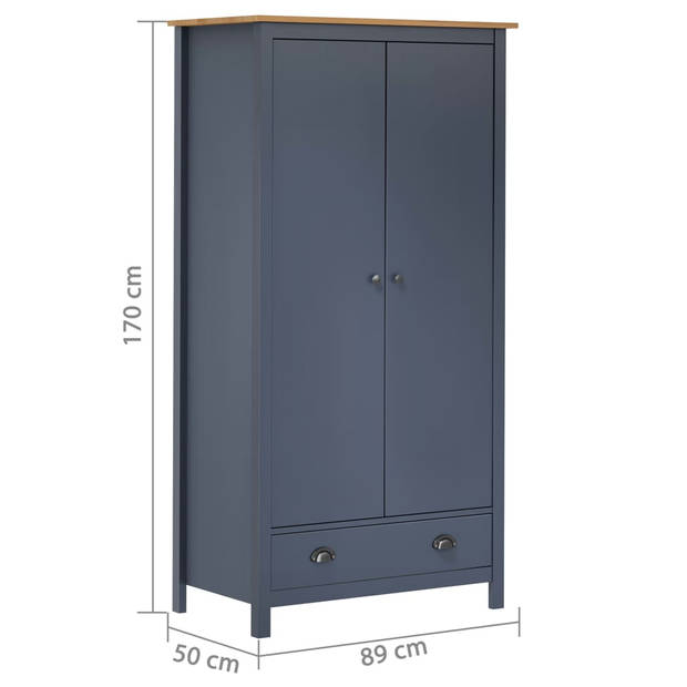 The Living Store Hill Linnenkast - 89x50x170 cm - Grijs/Honingbruin