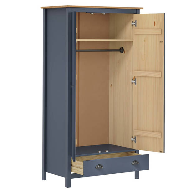 The Living Store Hill Linnenkast - 89x50x170 cm - Grijs/Honingbruin