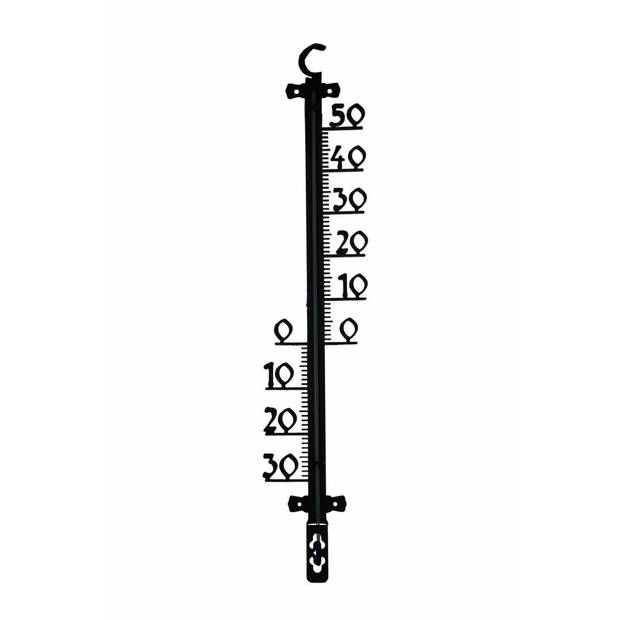 2x Zwarte buitenthermometers 30 cm en 65 cm - Buitenthermometers