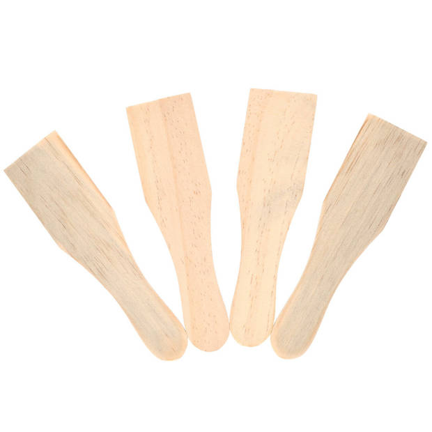 HI Gourmetspatels - 4x - hout - 15 x 4 cm - gourmetten - racletten - grillen - Keukenspatels