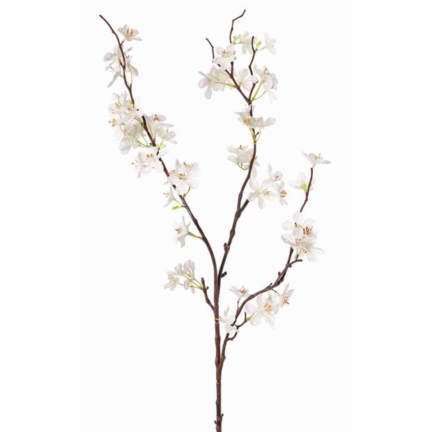 Witte appelbloesem kunstbloem/tak met 57 bloemetjes 84 cm - Kunstbloemen