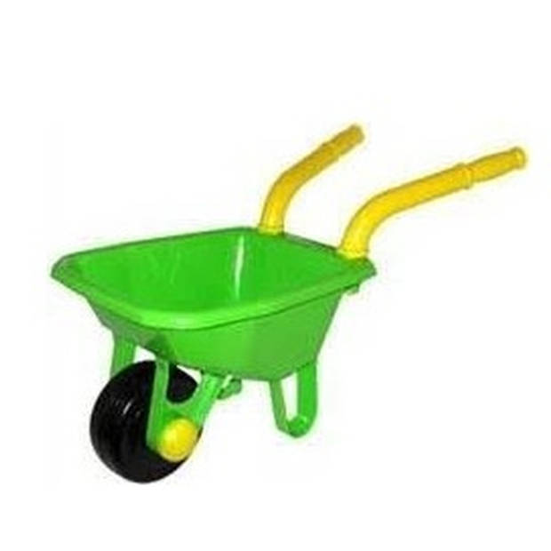 Speelgoed kruiwagen kunststof groen 25 x 66 cm - Speelgoedkruiwagen