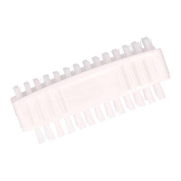 Tweezijdige witte nagelborstel van kunstof 8 cm - Nagelborstels