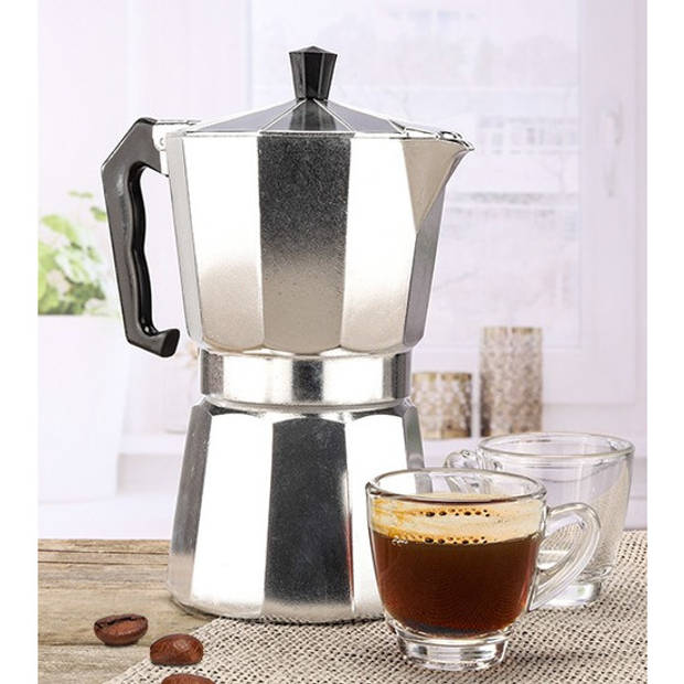 Percolator espresso koffiemaker - 300 ml - aluminium - voor 6 kopjes - Percolators