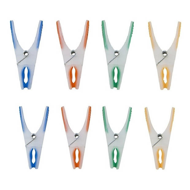 120x Wasgoedknijpers / wasknijpers in verschillende kleuren met softgrip - Knijpers