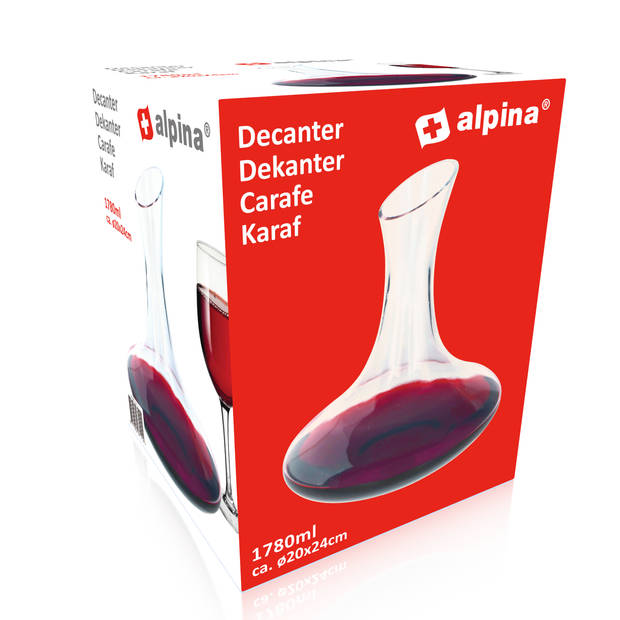 alpina Decanteer Karaf - Wijn Accessoires - 1.78 L - Dik Glas