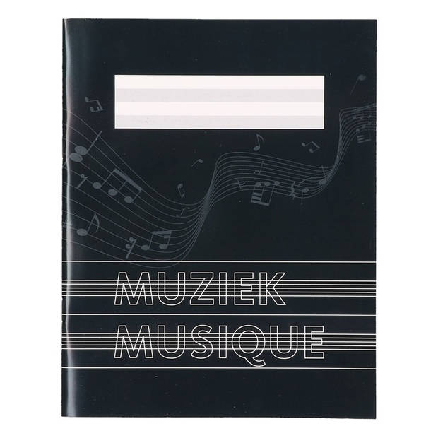 3x stuks A5 schriften met muzieknoot balken zwart - Schriften