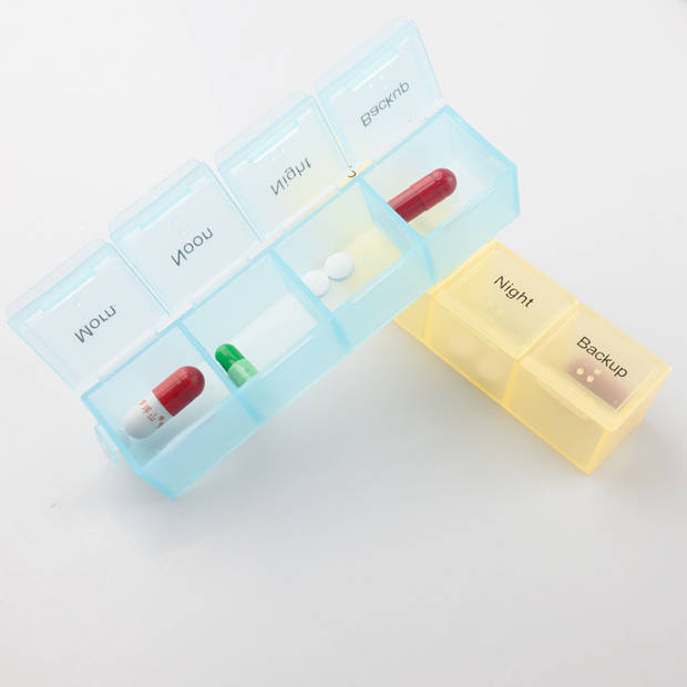 XL Pillendoos - Medicijn Box met 28 Vakjes voor 4 Dagdelen - Week