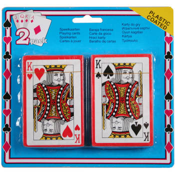 Set van 2x geplastificeerd poker/kaartspel speelkaarten - Kaartspel
