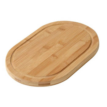 Keuken snijplank van bamboe 30 x 20 cm ovaal model - Snijplanken