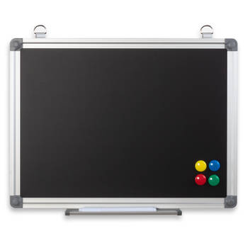 Büromi Magnetisch Zwart Krijtbord 80x60 cm Alu frame - incl. toehoren