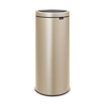 Brabantia Touch Bin Flat Top afvalemmer 30 liter met kunststof binnenemmer - Metallic gold