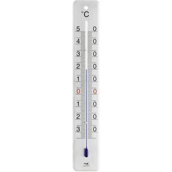 Binnen/buiten thermometer RVS 4,5 x 28 cm - Buitenthermometers