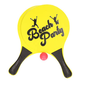 Actief speelgoed tennis/beachball setje geel - Beachballsets