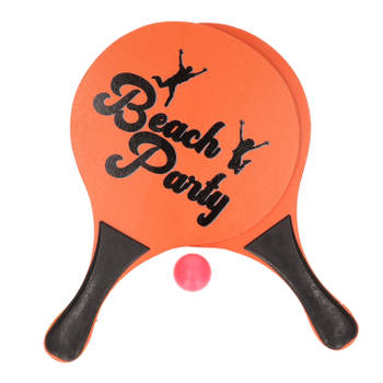 Actief speelgoed tennis/beachball setje oranje - Beachballsets