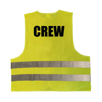 Crew / personeel vestje / hesje geel met reflecterende strepen voor volwassenen - Veiligheidshesje