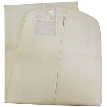 Witte extra lange kledinghoes 65 x 180 cm voor jurken - Kledinghoezen