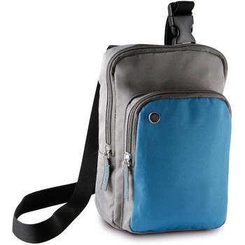 Kleine schoudertasje blauw/grijs - Kostbaarhedenbuidel