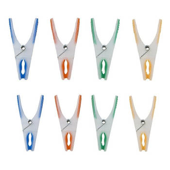 144x Wasgoedknijpers / wasknijpers in verschillende kleuren met softgrip - Knijpers