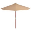 The Living Store Parasol - Houten - 300x250 cm - UV-beschermend - Zwengelsysteem