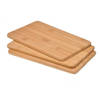 3x Houten bamboe planken / serveer planken 22 x 14 x 0,8 cm - Snijplanken