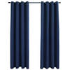 vidaXL Gordijn verduisterend met metalen ringen 2 st 140x175 cm blauw