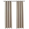 vidaXL Gordijn verduisterend met metalen ringen 2 st 140x245 cm beige