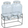 2x Glazen limonadetaps met brede standaard 4 liter - Drankdispensers
