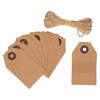 Cadeau tags/labels - kraftpapier/karton - 20x stuks - aan jute touw - 7.5 x 4.5 cm - Cadeauversiering