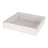 Houten white wash kaarsenplateau onderzet bord/kaarsonderzetter 20 x 20 cm - Kaarsenplateaus