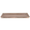 Houten greywash kaarsenplateau onderzet bord/kaarsonderzetter 39 x 15 cm - Kaarsenplateaus