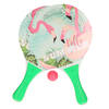 Actief speelgoed tennis/beachball setje groen met flamingomotief - Beachballsets