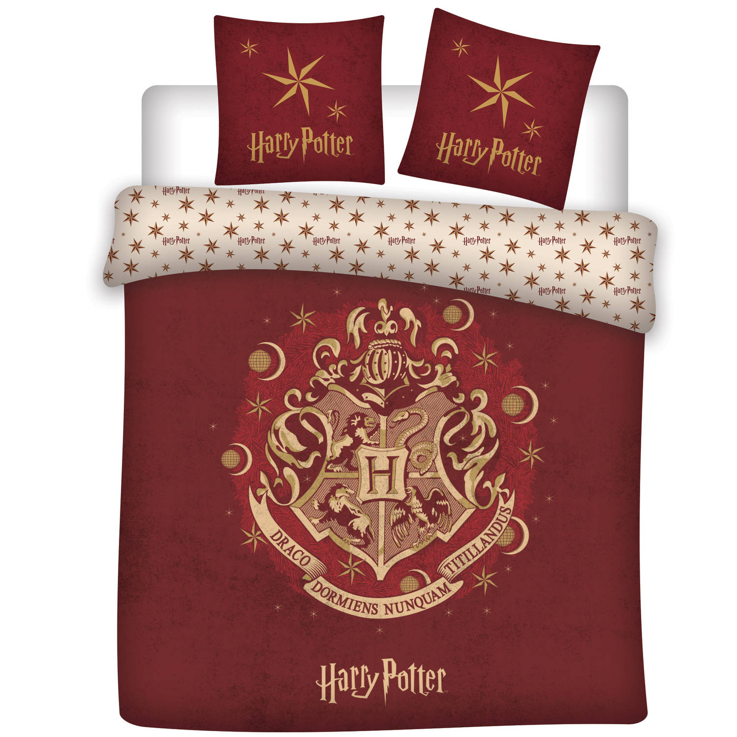 Harry Potter Dekbedovertrek Hogwarts Lits Jumeaux 240 x 220 cm Rood