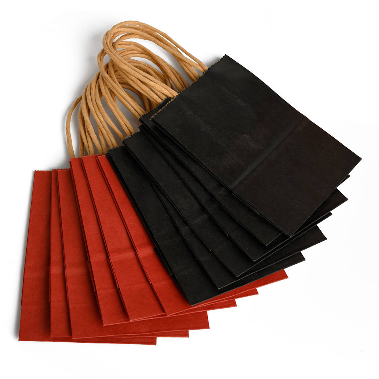 Alvast Geavanceerde karton 12 STUKS Rood en Zwarte papieren zakjes met handvat - Bruiloft - | Blokker