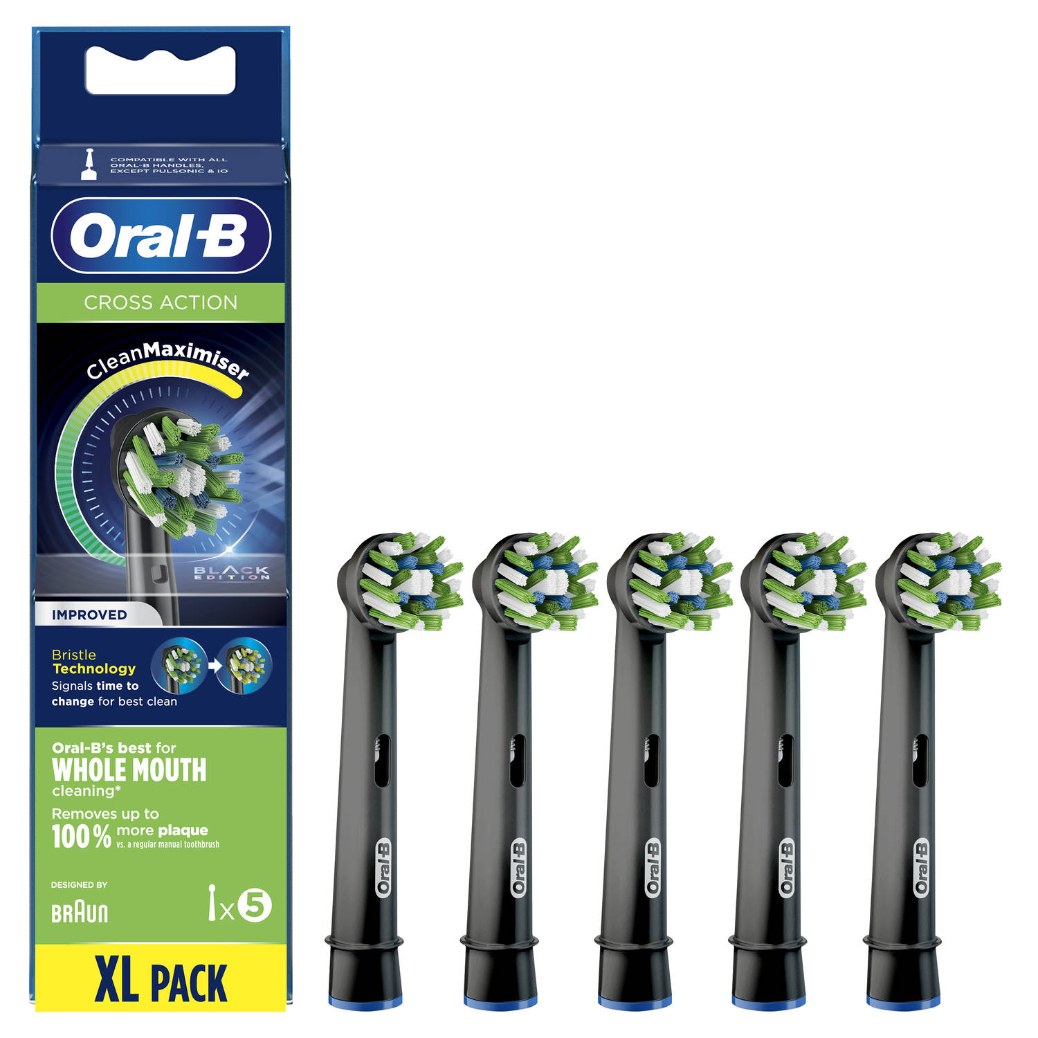 Oral-B opzetborstels CrossAction zwart - 5 stuks