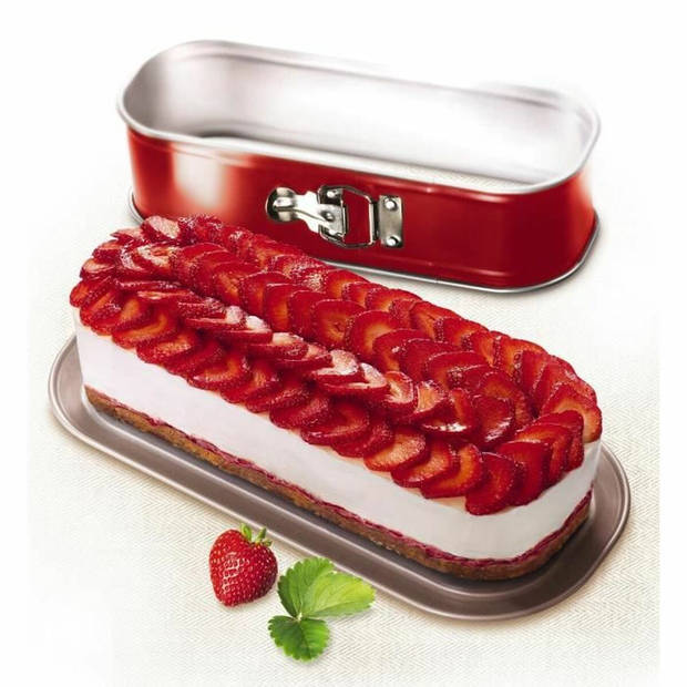 TEFAL Delibake cakevorm in staal - Ø 30 x 11 cm - Rood en grijs - Met scharnier