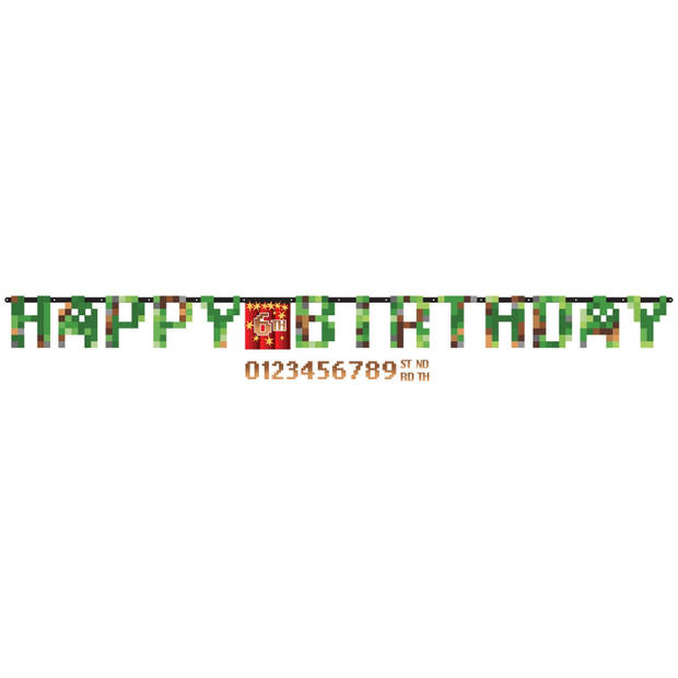 Amscan letterslinger Minecraft Happy Birthday 320 cm papier