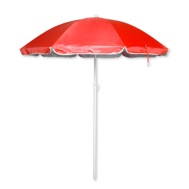 Strandparasol rood incl tashouder & UV Protection