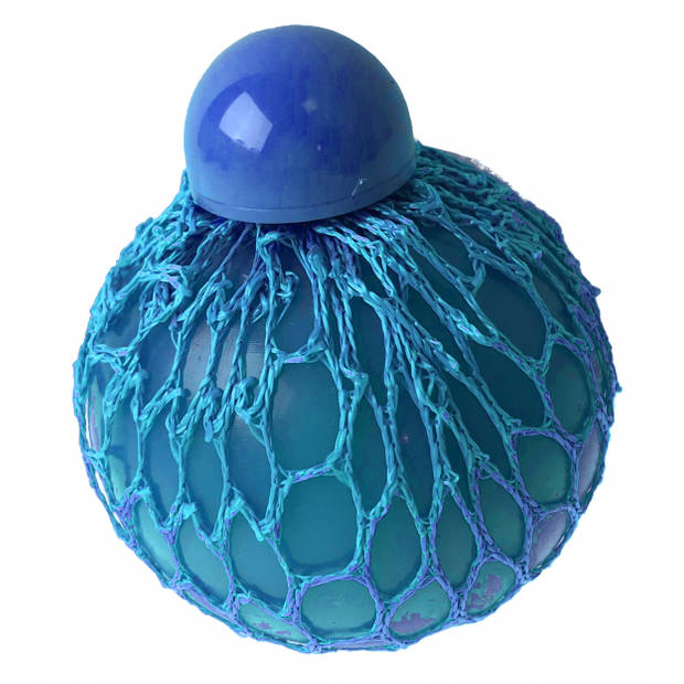 Toys Amsterdam knijpbal met parelmoer junior 6 cm siliconen blauw