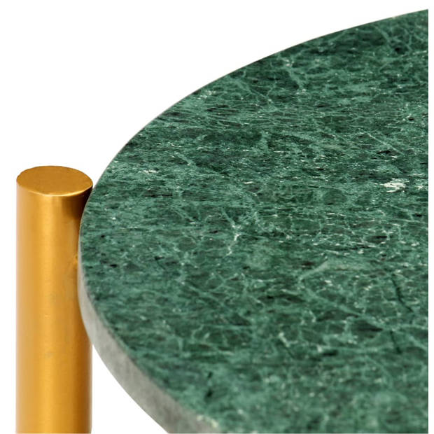 vidaXL Salontafel 60x60x35 cm echt steen met marmeren textuur groen