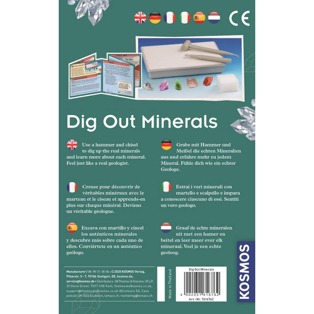 Kosmos experimenteerset Dig Out Minerals 10-delig